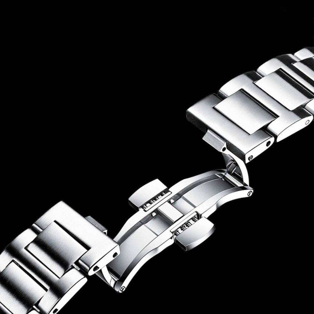 Poedagar Herrenuhr Edelstahl Quarz, Wasserdicht, Datum, kratzfestes Saphirglas, Luxus-Design