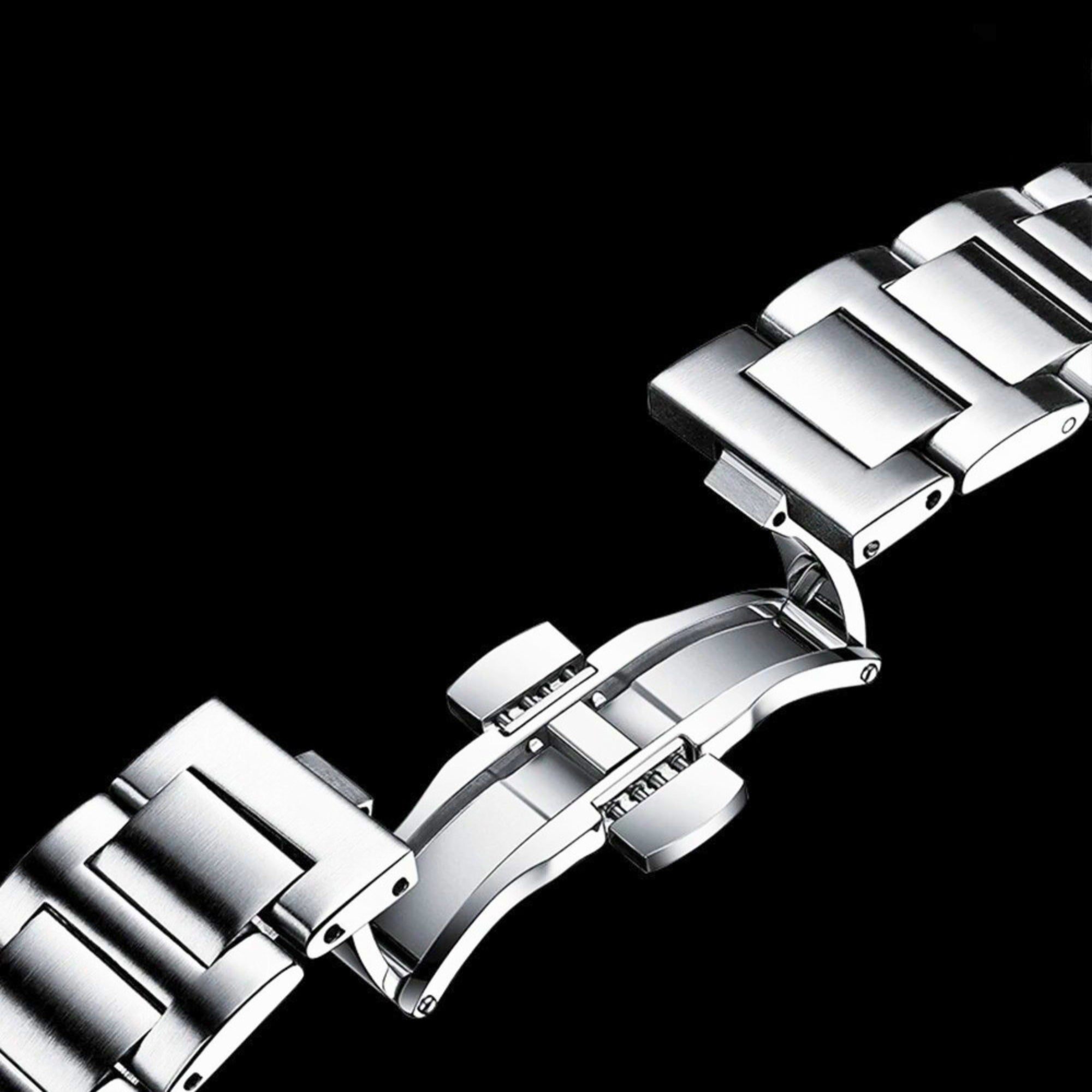 Poedagar Herrenuhr Edelstahl Quarz, Wasserdicht, Datum, kratzfestes Saphirglas, Luxus-Design